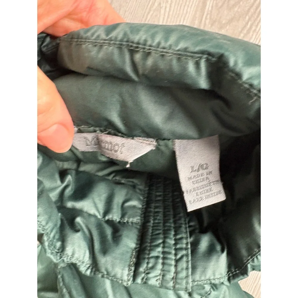 Marmot Boys Green Puffer Jacket Size Large Down Quilted Zip Up